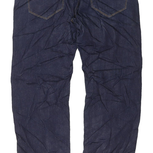 Marks and Spencer Men's Blue Straight Jeans 32W 29L