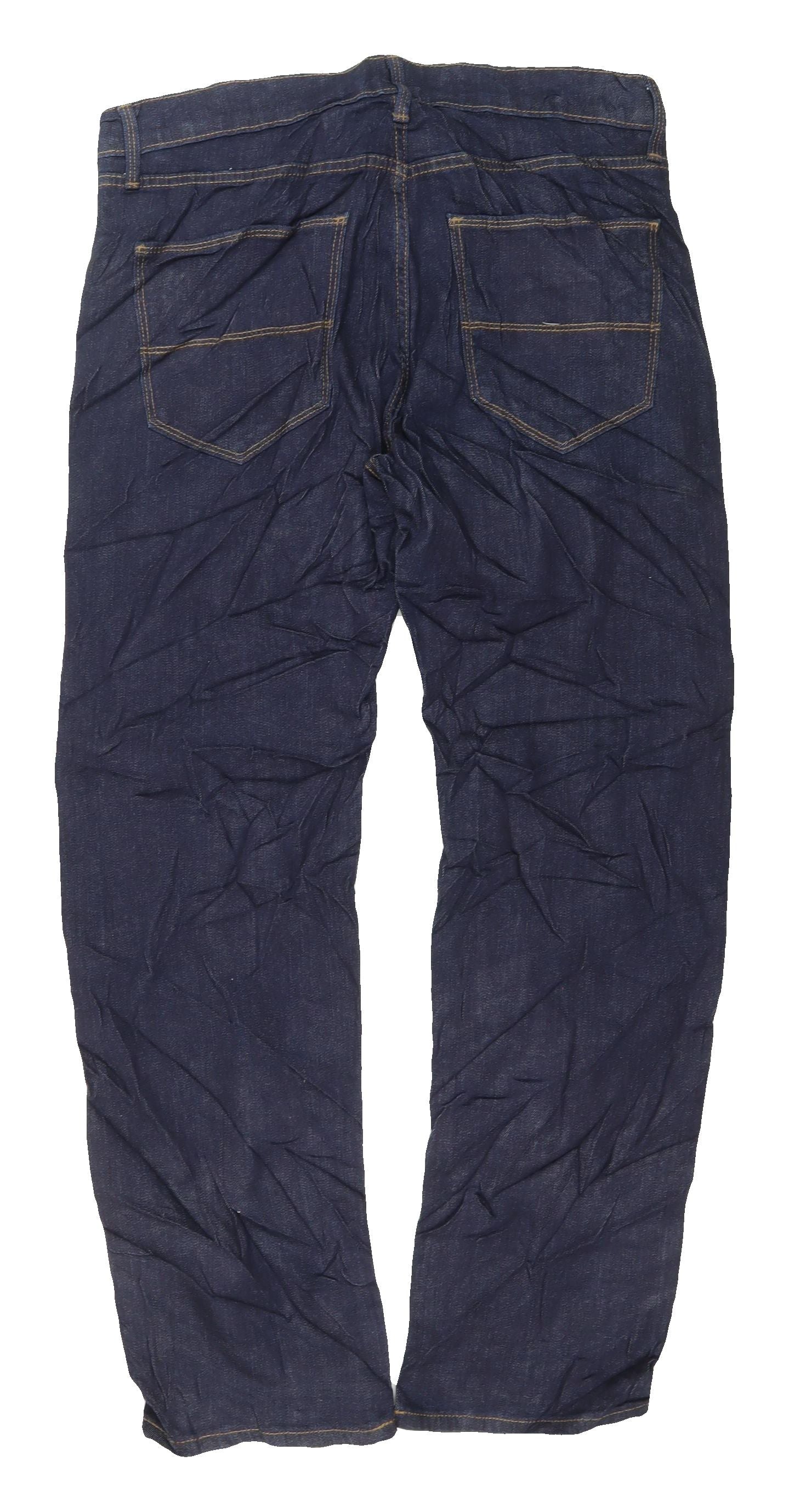 Marks and Spencer Men's Blue Straight Jeans 32W 29L