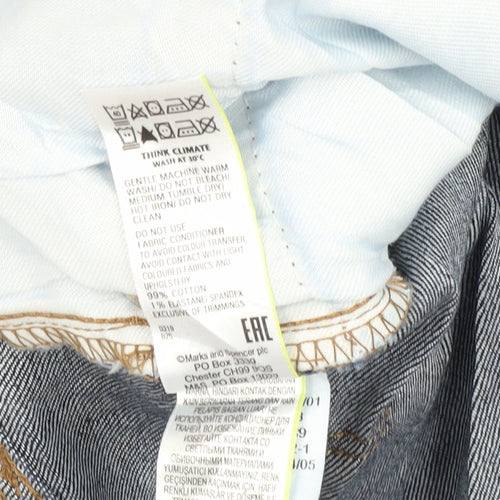 Marks and Spencer Men's Blue Straight Jeans 32W 29L