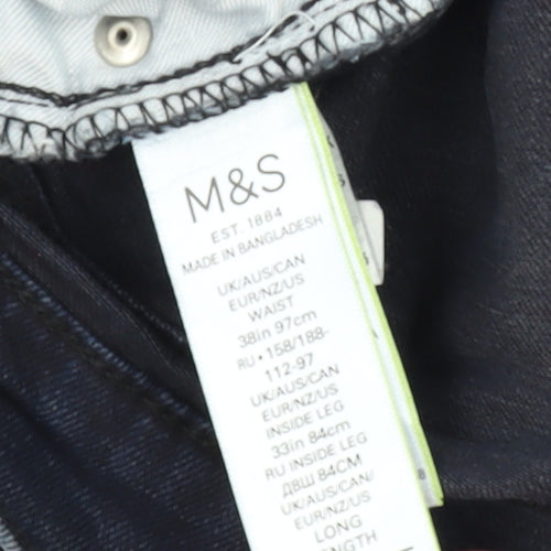 Marks and Spencer Men's Blue Skinny Jeans Size 38