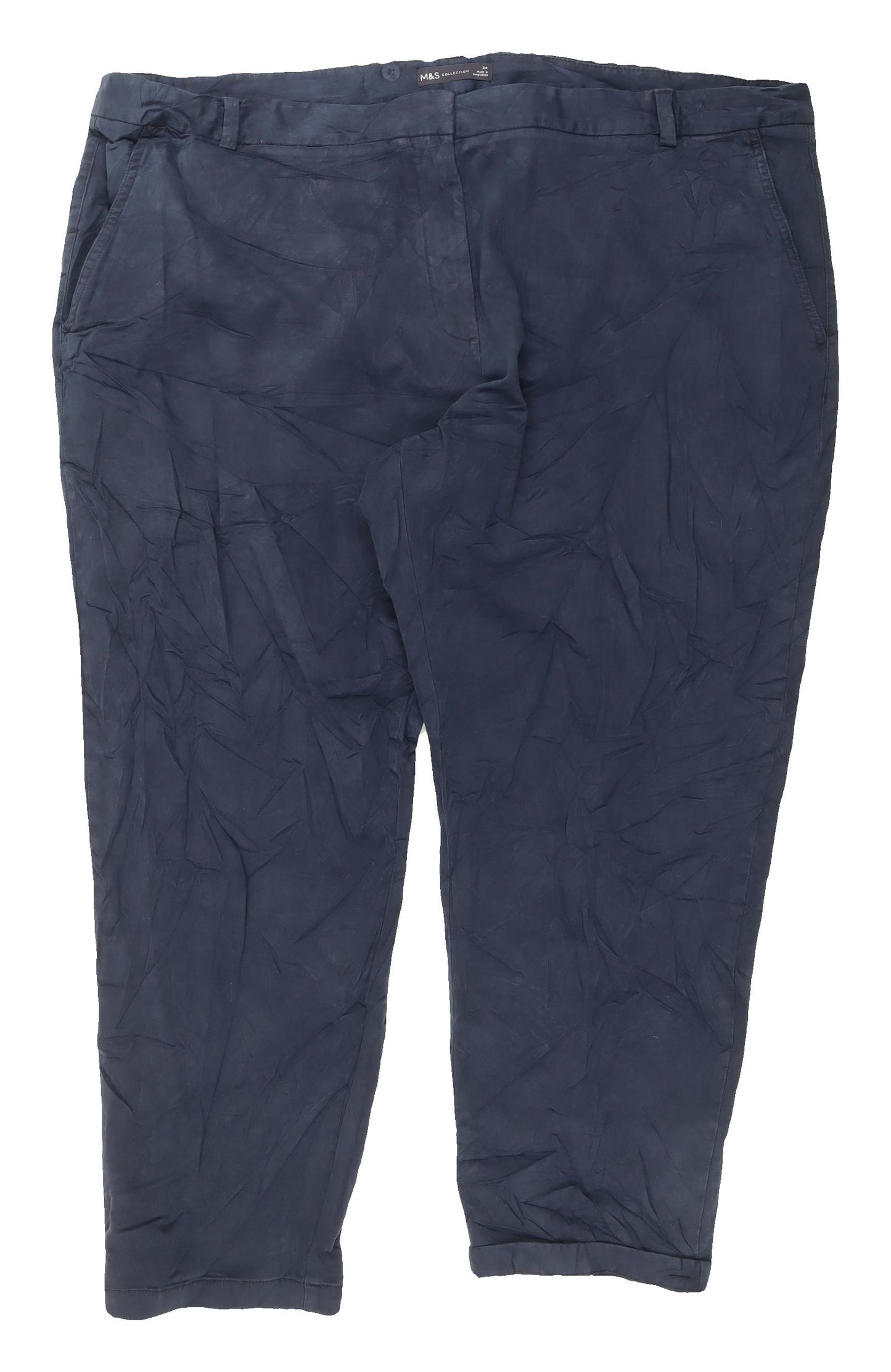 Marks and Spencer Women's Blue Trousers, Size 24