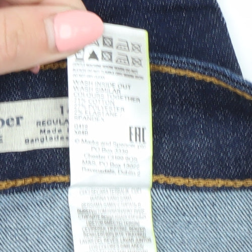 Marks & Spencer Women's Blue Straight Jeans Size 14