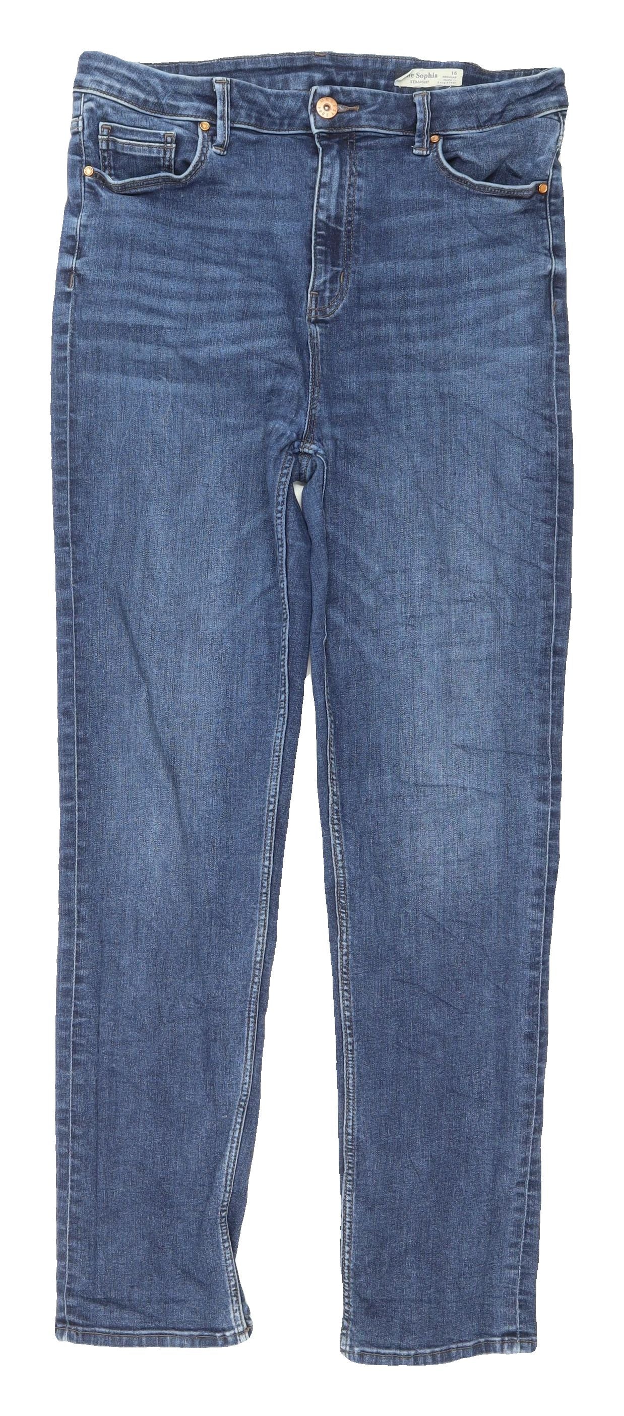 Marks and Spencer Women's Blue Straight Jeans Size 16