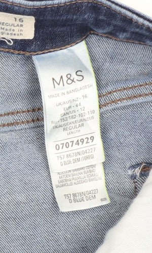 Marks and Spencer Women's Blue Straight Jeans Size 16