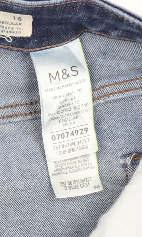 Marks and Spencer Women's Blue Straight Jeans Size 16