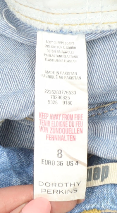 Dorothy Perkins Women's Blue Bermuda Shorts, Size 8