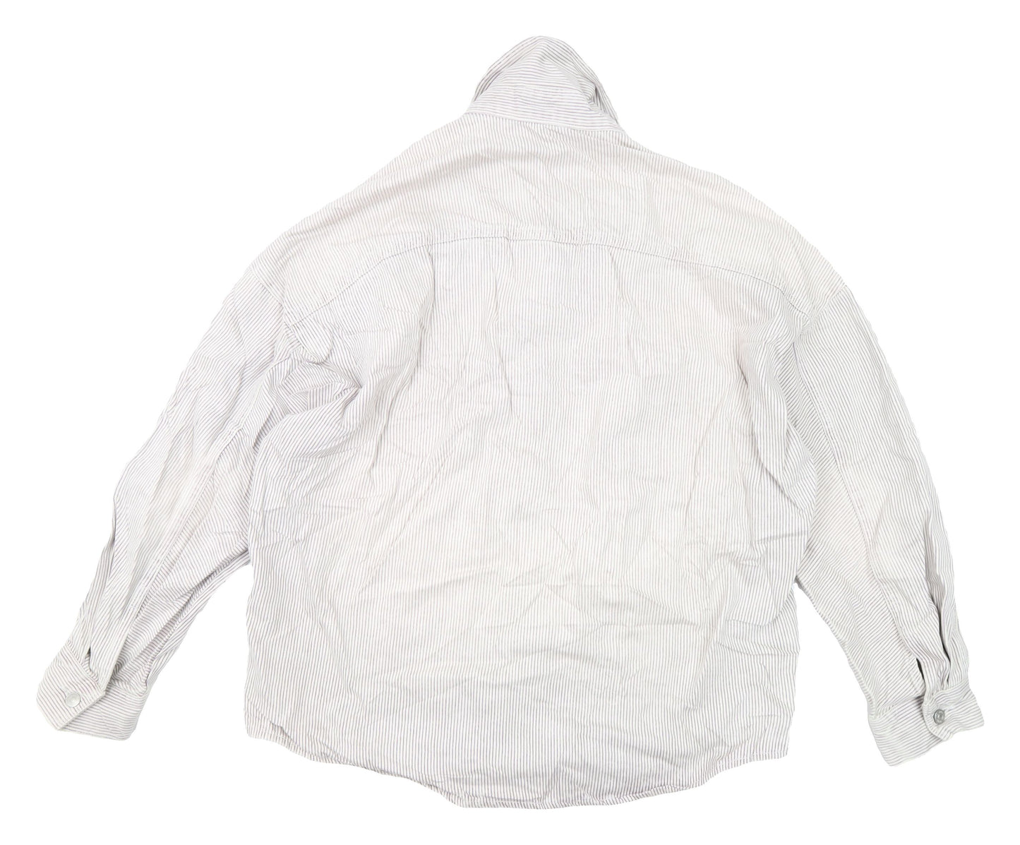 Zara Women's White Striped Cotton Jacket Size 16