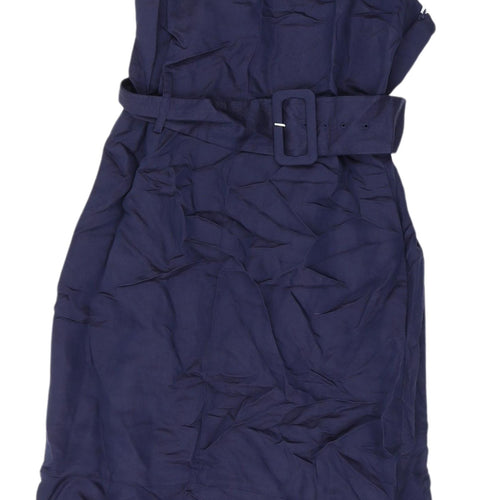 Next Women's Blue Belted Pinafore Dress Size 10