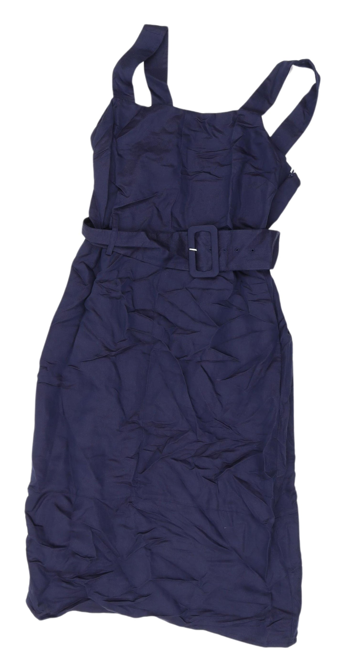 Next Women's Blue Belted Pinafore Dress Size 10
