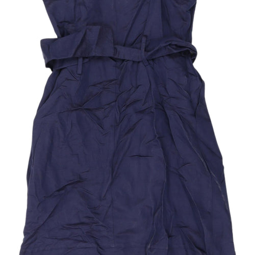 Next Women's Blue Belted Pinafore Dress Size 10