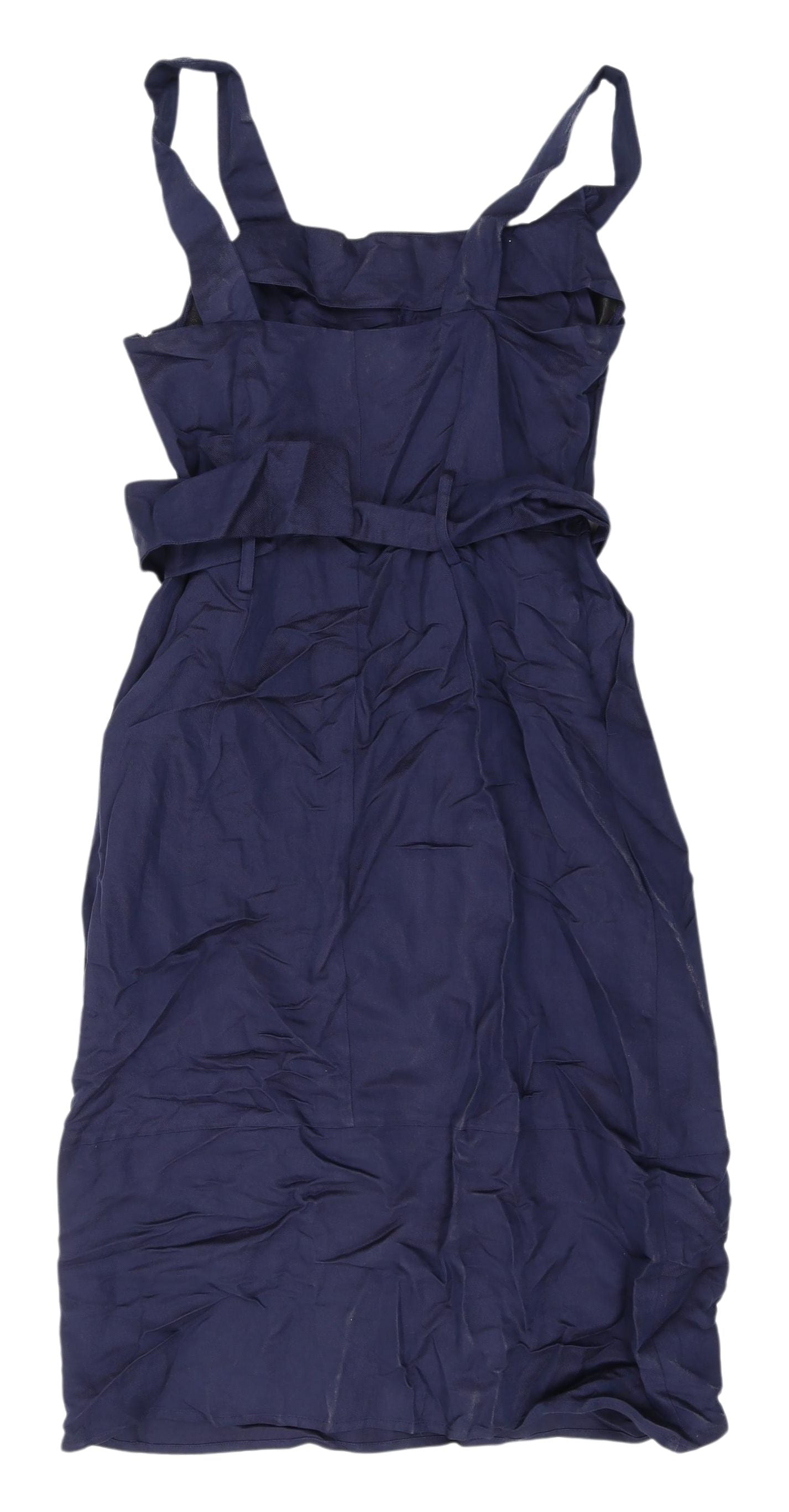 Next Women's Blue Belted Pinafore Dress Size 10
