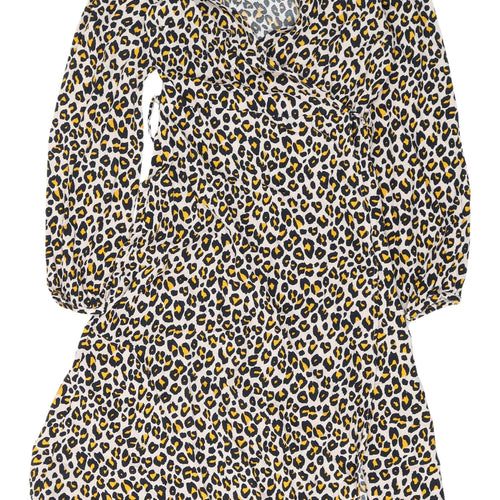 New Look Wrap Dress - Multicoloured, Size 8, Animal Print