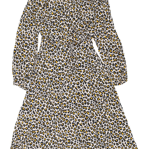 New Look Wrap Dress - Multicoloured, Size 8, Animal Print