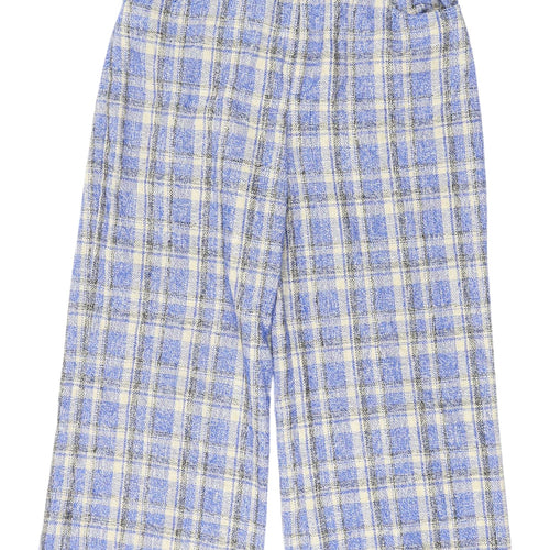 Zara Women's Blue Plaid Trousers Size 12