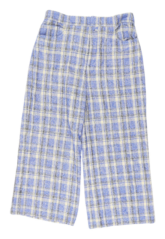 Zara Women's Blue Plaid Trousers Size 12