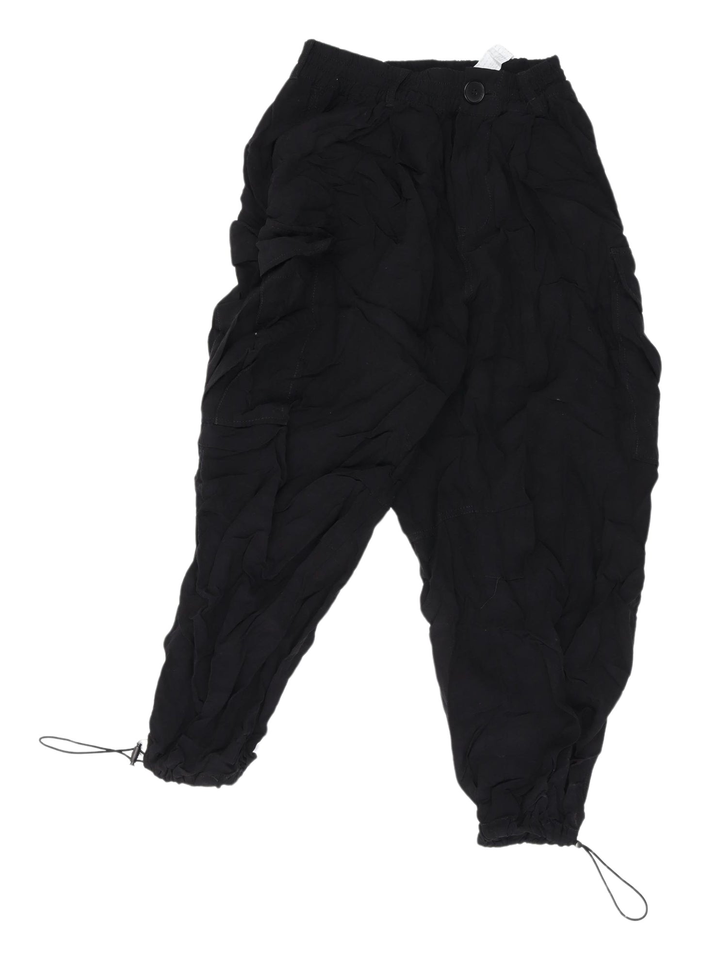 Zara Women's Black Cargo Trousers XS Relaxed Style