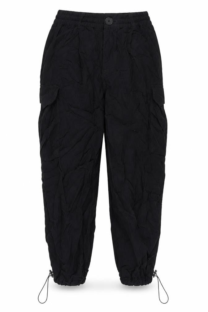 Front view of Zara Women's Black Cargo Trousers XS Relaxed Style
