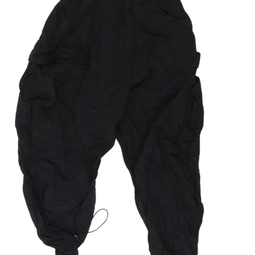 Zara Women's Black Cargo Trousers XS Relaxed Style