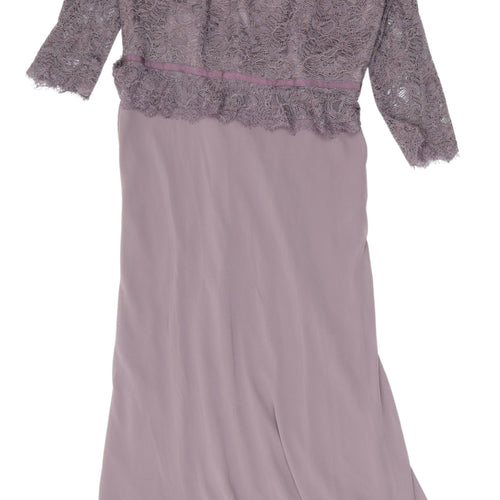 Berkertex Women's Long Purple Lace Formal Dress Size 14