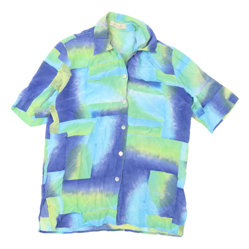 Exlo Sue Women's Multicoloured Silk Button-Up Shirt L