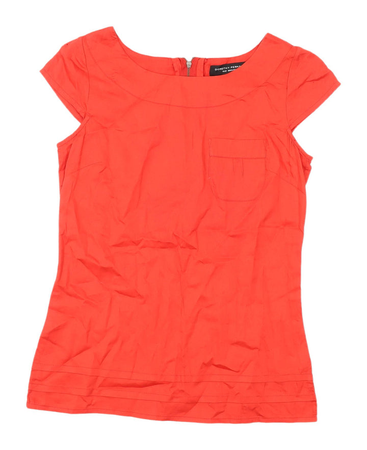 Dorothy Perkins Women's Red Blouse, Size 8, Boat Neck