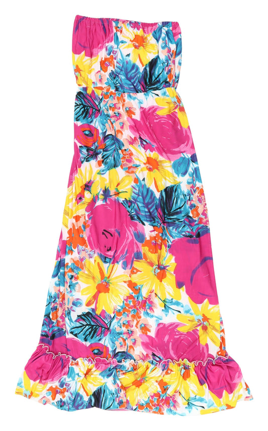 Hello Love London Women's Multicoloured Floral Maxi Dress