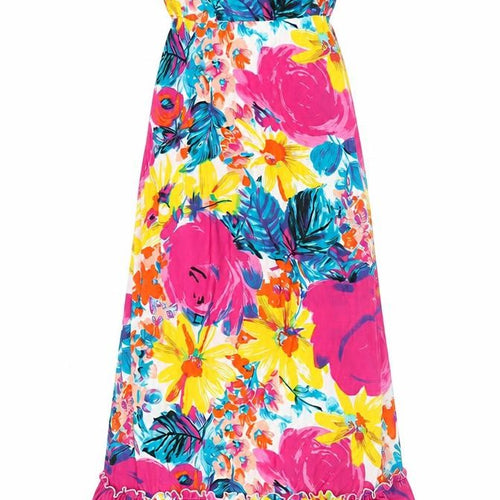 Hello Love London Women's Multicoloured Floral Maxi Dress