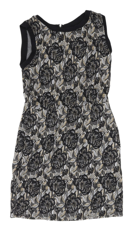 Next Women's Black Floral Sheath Dress, Size 10, Short, Casual