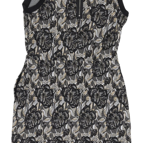 Next Women's Black Floral Sheath Dress, Size 10, Short, Casual