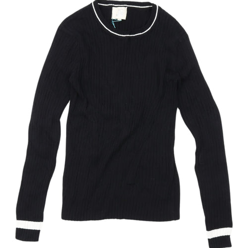 Joy Women's Black Pullover Jumper - Size S, 100% Cotton