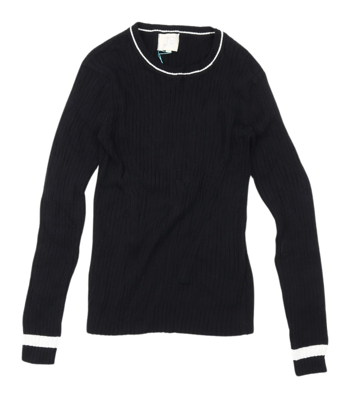 Joy Women's Black Pullover Jumper - Size S, 100% Cotton