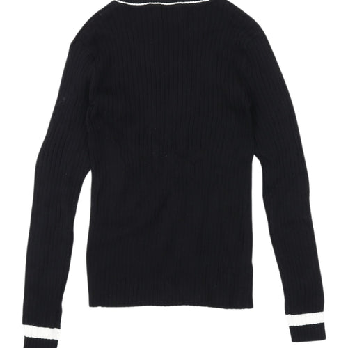 Joy Women's Black Pullover Jumper - Size S, 100% Cotton