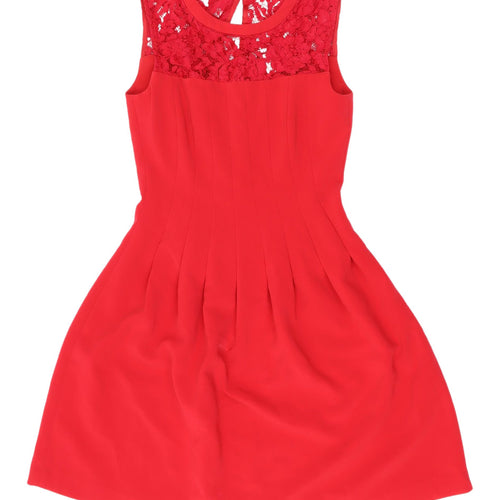 H&M Red Lace A-Line Women's Dress Size 8