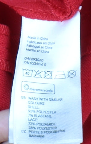 H&M Red Lace A-Line Women's Dress Size 8