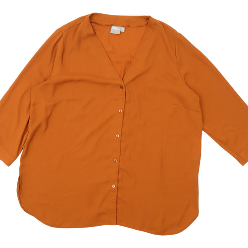 ASOS Orange Button-Up Women's Top, Size 18, Casual