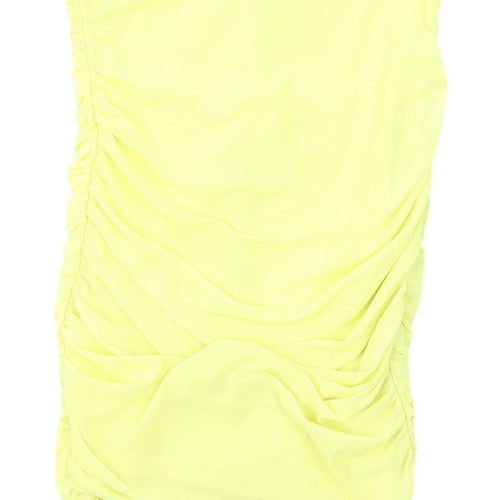 Oh Polly Yellow Slim Fit Women's Tank Top Size 12