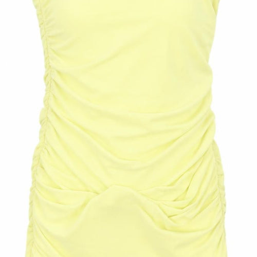 Oh Polly Yellow Slim Fit Women's Tank Top Size 12