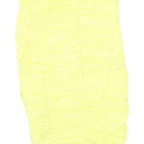 Oh Polly Yellow Slim Fit Women's Tank Top Size 12