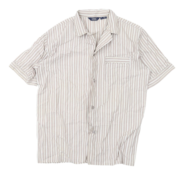 Maine New England Mens Beige Striped Shirt M