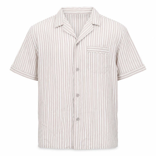 Maine New England Mens Beige Striped Shirt M