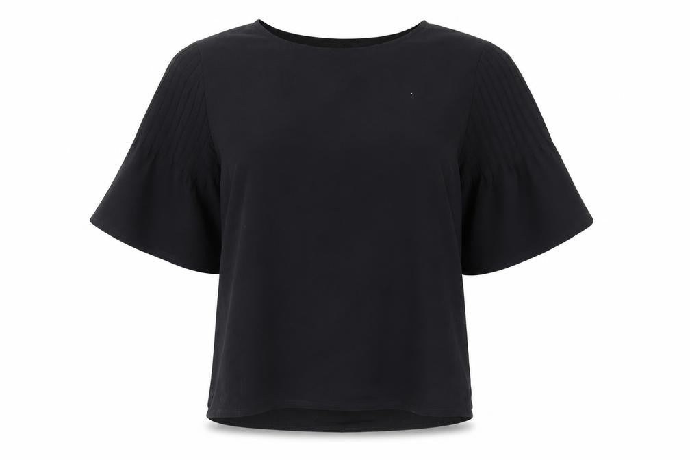 Front view of French Connection Women's Black Blouse, S, Elegant Style