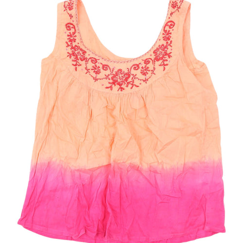 Riviera Women's Embroidered Cotton Tank Top, Size 10