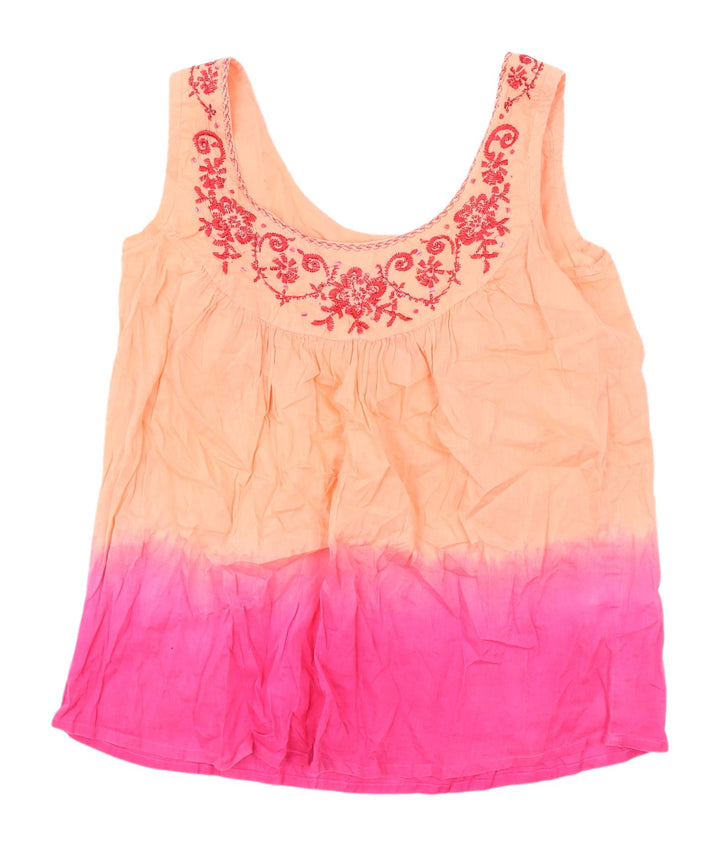Riviera Women's Embroidered Cotton Tank Top, Size 10