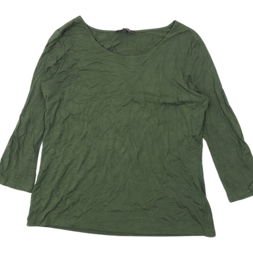 Jaeger Women's Green 3/4 Sleeve T-Shirt - Size L