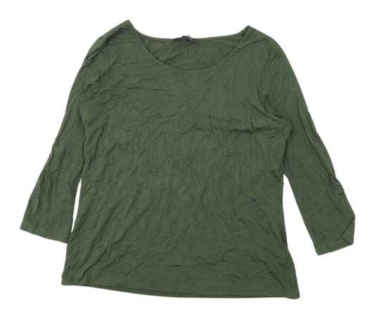 Jaeger Women's Green 3/4 Sleeve T-Shirt - Size L