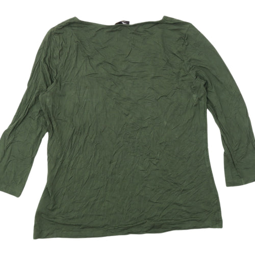 Jaeger Women's Green 3/4 Sleeve T-Shirt - Size L