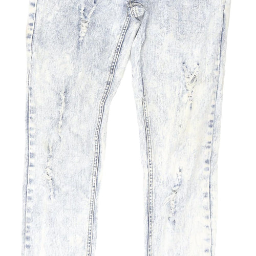 Denim Co. Women's Blue Skinny Jeans Size 12 Distressed USA