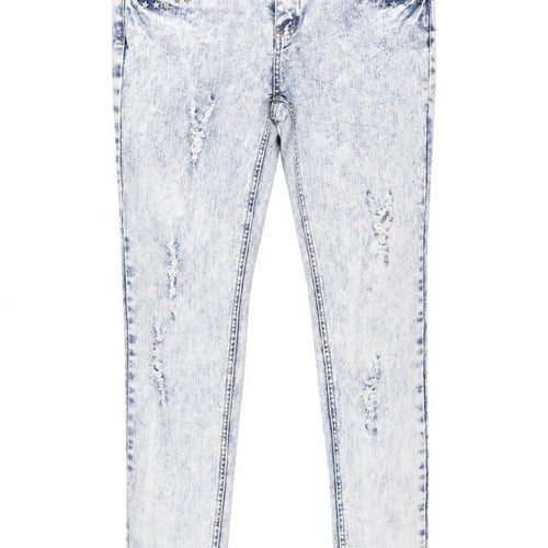 Denim Co. Women's Blue Skinny Jeans Size 12 Distressed USA