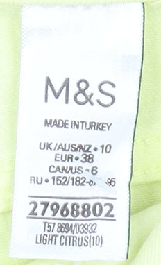 Marks and Spencer Women's Yellow Canvas Jeans Size 10