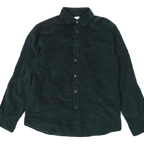 Marks and Spencer Men's Green Corduroy Shirt M